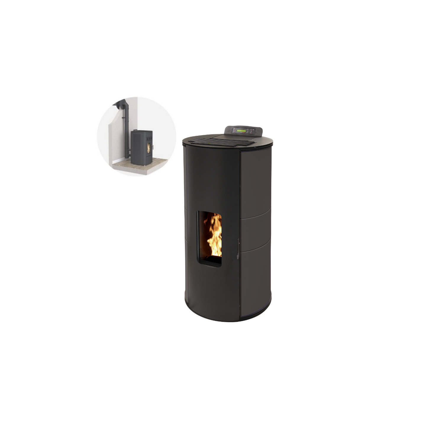 Pack Poêle à Granulés GIANNI 9 Étanche + Kit Conduit Ventouse