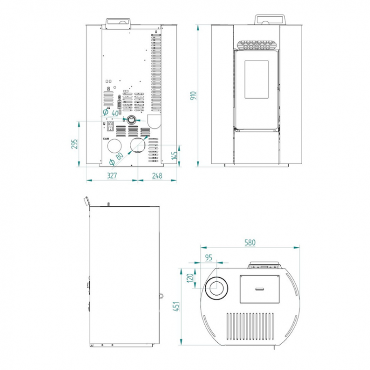 Poêle à granules étanche - LVZ LEANDRO 9 UP
