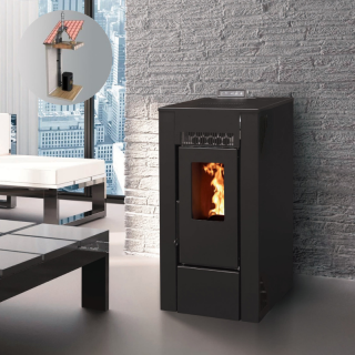 Pack Poêle à Granulés Gioia 9 Étanche + Kit Conduit Double Flux Verti