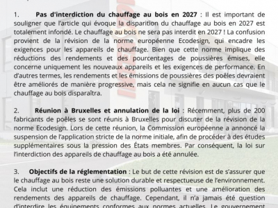 Le chauffage au bois ne sera pas interdit en 2027 !